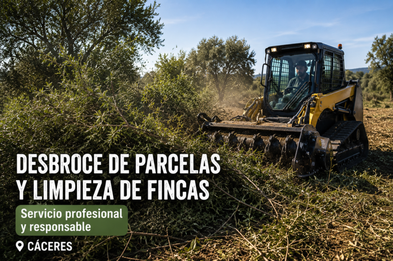 Desbroce de parcelas y limpieza de fincas en Cáceres