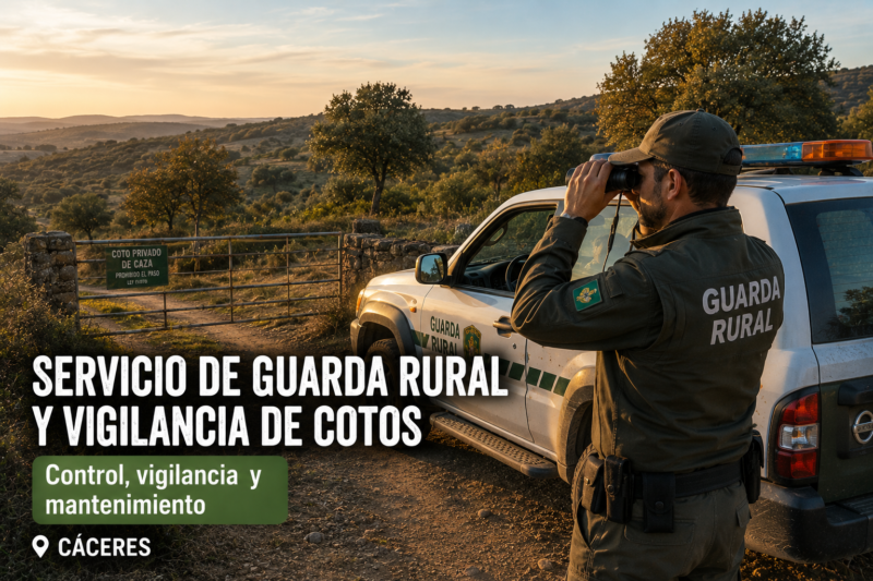 Servicio de guarda rural y vigilancia de cotos en Cáceres
