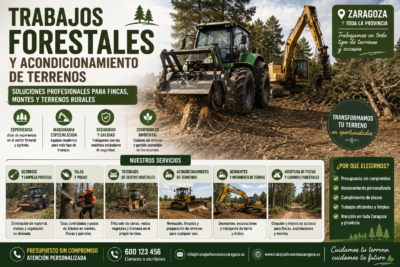 Trabajos forestales y acondicionamiento de terrenos en Zaragoza