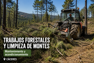 Trabajos forestales y limpieza de montes en Cáceres